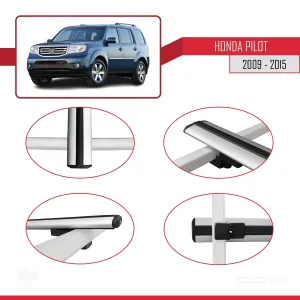 Honda Pilot 2009-2015 Arası ile uyumlu Basic Model Ara Atkı Tavan Barı GRİ 3 ADET thumb 4