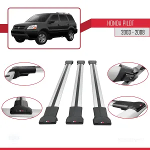 Honda Pilot YF1/YF2 2003-2008 Arası ile Uyumlu FLY Model Ara Atkı Tavan Barı GRİ 3 ADET BAR - Görsel 5