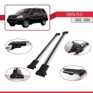 Honda Pilot YF1/YF2 2003-2008 Arası ile uyumlu FLY Model Ara Atkı Tavan Barı GRİ - Görsel 5