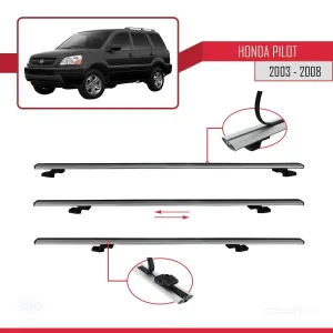 Honda Pilot 2003-2008 Arası ile uyumlu Basic Model Ara Atkı Tavan Barı GRİ 3 ADET thumb 5