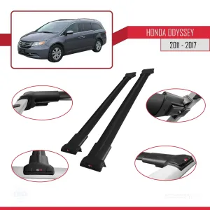 Honda Odyssey 2011-2017 Arası ile uyumlu FLY Model Ara Atkı Tavan Barı SİYAH thumb 5