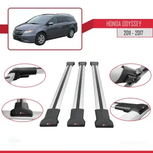 Honda Odyssey RL5 2011-2017 Arası ile Uyumlu FLY Model Ara Atkı Tavan Barı GRİ 3 ADET BAR - Görsel 5