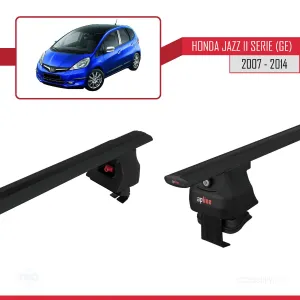 Honda Jazz II serie / Fit (GE) 2007-2014 Arası ile uyumlu ACE-4 Ara Atkı Tavan Barı SİYAH thumb 5