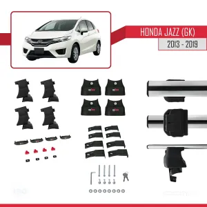 Honda Jazz / Fit (GK) 2013-2019 Arası ile uyumlu ACE-4 Ara Atkı Tavan Barı GRİ thumb 4