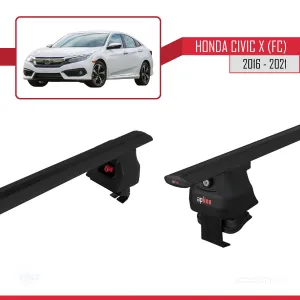 Honda Civic X (FC) Sedan 2016-2021 Arası ile uyumlu ACE-4 Ara Atkı Tavan Barı SİYAH thumb 5