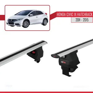 Honda Civic IX Hatchback 2011-2015 Arası ile uyumlu ACE-4 Ara Atkı Tavan Barı GRİ thumb 3