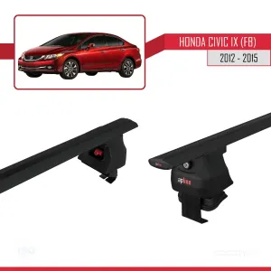 Honda Civic IX (FB) Sedan 2012-2015 Arası ile uyumlu ACE-4 Ara Atkı Tavan Barı SİYAH - Görsel 5