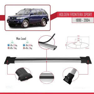 Holden Frontera Sport 1999-2004 Arası ile Uyumlu FLY Model Ara Atkı Tavan Barı GRİ 3 ADET BAR thumb 4