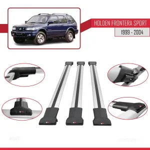 Holden Frontera Sport 1999-2004 Arası ile Uyumlu FLY Model Ara Atkı Tavan Barı GRİ 3 ADET BAR thumb 5