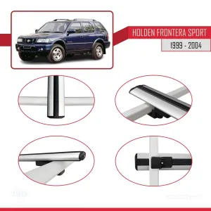 Holden Frontera Sport 1999-2004 Arası ile uyumlu Basic Model Ara Atkı Tavan Barı GRİ 3 ADET - Görsel 4