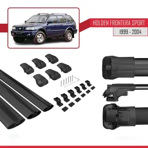 Holden Frontera Sport 1999-2004 Arası ile uyumlu ACE-1 Ara Atkı Tavan Barı SİYAH 3 ADET BAR thumb 5