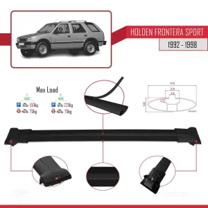 Holden Frontera Sport 1992-1998 Arası ile Uyumlu FLY Model Ara Atkı Tavan Barı SİYAH thumb 4