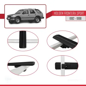 Holden Frontera Sport 1992-1998 Arası ile uyumlu Basic Model Ara Atkı Tavan Barı SİYAH 3 ADET - Görsel 4