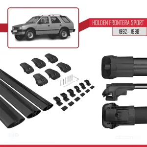 Holden Frontera Sport 1992-1998 Arası ile uyumlu ACE-1 Ara Atkı Tavan Barı SİYAH 3 ADET BAR thumb 5