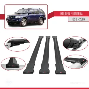Holden Frontera 1999-2004 Arası ile Uyumlu FLY Model Ara Atkı Tavan Barı SİYAH 3 ADET BAR - Görsel 5