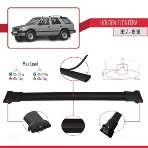 Holden Frontera 1992-1998 Arası ile Uyumlu FLY Model Ara Atkı Tavan Barı SİYAH 3 ADET BAR thumb 4