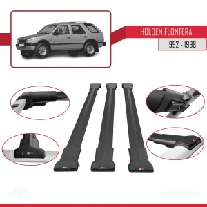 Holden Frontera 1992-1998 Arası ile Uyumlu FLY Model Ara Atkı Tavan Barı SİYAH 3 ADET BAR thumb 5