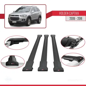Holden Captiva 2006-2018 Arası ile Uyumlu FLY Model Ara Atkı Tavan Barı SİYAH 3 ADET BAR - Görsel 5