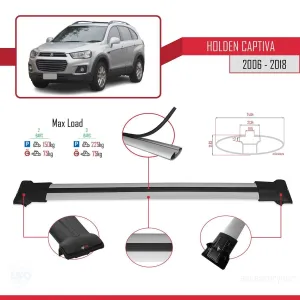 Holden Captiva 2006-2018 Arası ile Uyumlu FLY Model Ara Atkı Tavan Barı GRİ thumb 4