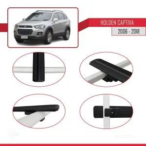 Holden Captiva 2006-2018 Arası ile uyumlu Basic Model Ara Atkı Tavan Barı SİYAH 3 ADET thumb 4