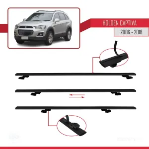 Holden Captiva 2006-2018 Arası ile uyumlu Basic Model Ara Atkı Tavan Barı SİYAH 3 ADET thumb 5