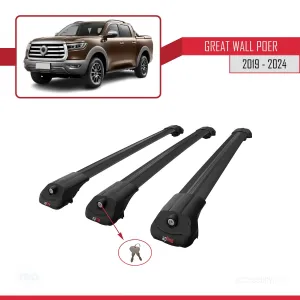 Great Wall Poer 2019 ve Sonrası ile uyumlu ACE-1 Ara Atkı Tavan Barı SİYAH 3 ADET BAR thumb 4