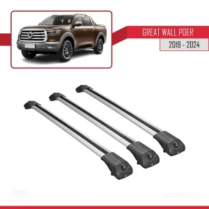 Great Wall Poer 2019 ve Sonrası ile uyumlu ACE-1 Ara Atkı Tavan Barı GRİ 3 ADET BAR thumb 3