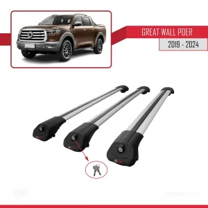 Great Wall Poer 2019 ve Sonrası ile uyumlu ACE-1 Ara Atkı Tavan Barı GRİ 3 ADET BAR thumb 4
