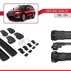 Great Wall Haval H2 CC7150FM 2015-2021 ile uyumlu ACE-1 Ara Atkı Tavan Barı SİYAH - Görsel 5