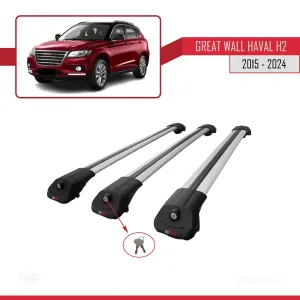 Great Wall Haval H2 CC7150FM 2015-2021 ile uyumlu ACE-1 Ara Atkı Tavan Barı GRİ 3 ADET BAR - Görsel 4