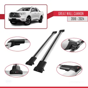 Great Wall Cannon 2019 ve Sonrası ile Uyumlu FLY Model Ara Atkı Tavan Barı GRİ thumb 5
