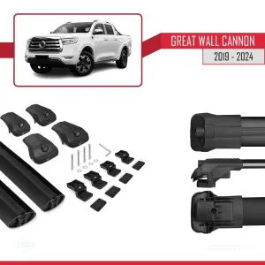 Great Wall Cannon P71 2019 ve Sonrası ile uyumlu ACE-1 Ara Atkı Tavan Barı SİYAH - Görsel 5