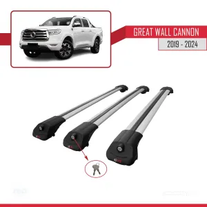 Great Wall Cannon 2019 ve Sonrası ile uyumlu ACE-1 Ara Atkı Tavan Barı GRİ 3 ADET BAR thumb 4
