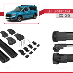 Ford Tourneo Connect V761 2022 Sonrası ACE-1 Ara Atkı Tavan Barı Siyah - Görsel 5