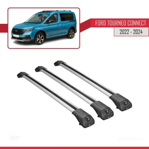 Ford Turneo Connect 2022 ve Sonrası ile uyumlu ACE-1 Ara Atkı Tavan Barı GRİ 3 ADET BAR thumb 3