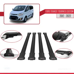 Transit Tourneo - Custom 2012-2023 Arası ile uyumlu FLY Model Ara Atkı Tavan Barı SİYAH 4 ADET BAR - Görsel 5