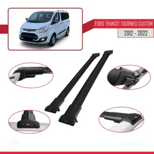 Transit Tourneo - Custom 2012-2023 Arası ile uyumlu FLY Model Ara Atkı Tavan Barı SİYAH - Görsel 5