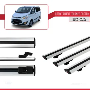 Ford Transit Tourneo - Custom V362/V362 FL 2012-2023 Arası ile uyumlu Basic Model Ara Atkı Tavan Barı GRİ 3 ADET - Görsel 3