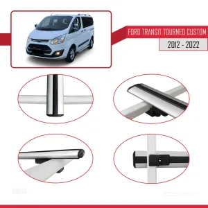 Ford Transit Tourneo - Custom V362/V362 FL 2012-2023 Arası ile uyumlu Basic Model Ara Atkı Tavan Barı GRİ 3 ADET - Görsel 4