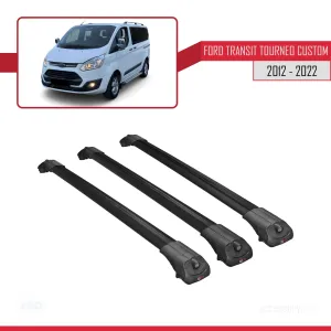Ford Transit Tourneo - Custom 2012-2023 Arası ile uyumlu ACE-1 Ara Atkı Tavan Barı SİYAH 3 ADET BAR thumb 3