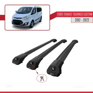 Ford Transit Tourneo - Custom 2012-2023 Arası ile uyumlu ACE-1 Ara Atkı Tavan Barı SİYAH 3 ADET BAR thumb 4
