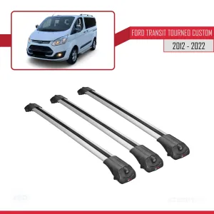 Ford Transit Tourneo - Custom 2012-2023 Arası ile uyumlu ACE-1 Ara Atkı Tavan Barı GRİ 3 ADET BAR thumb 3
