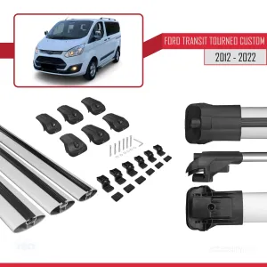 Ford Transit Tourneo - Custom 2012-2023 Arası ile uyumlu ACE-1 Ara Atkı Tavan Barı GRİ 3 ADET BAR thumb 5