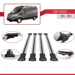 Ford Transit V347/V348/V363 2014 ve Sonrası ile uyumlu FLY Model Ara Atkı Tavan Barı GRİ 4 ADET BAR - Görsel 5