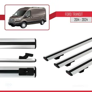 Ford Transit 2014 ve Sonrası ile uyumlu Basic Model Ara Atkı Tavan Barı GRİ 3 ADET thumb 5