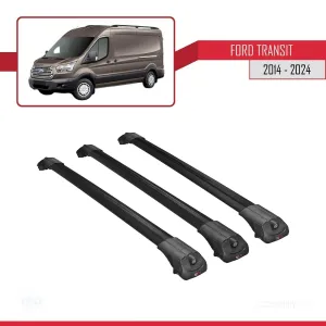 Ford Transit V347/V348/V363 2014 ve Sonrası ile uyumlu ACE-1 Ara Atkı Tavan Barı SİYAH 3 ADET BAR - Görsel 3