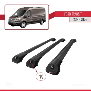 Ford Transit V347/V348/V363 2014 ve Sonrası ile uyumlu ACE-1 Ara Atkı Tavan Barı SİYAH 3 ADET BAR - Görsel 4