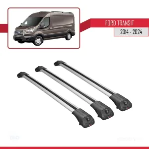Ford Transit V347/V348/V363 2014 ve Sonrası ile uyumlu ACE-1 Ara Atkı Tavan Barı GRİ 3 ADET BAR - Görsel 3