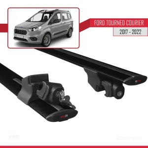 Ford Tourneo Courier 2017-2022 Arası ile uyumlu HOOK Model Anahtar Kilitli Ara Atkı Tavan Barı SİYAH thumb 5