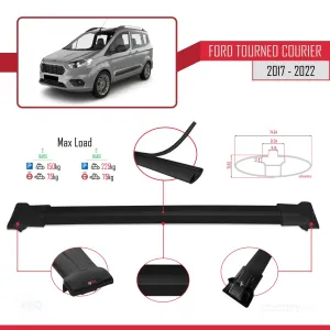 Tourneo Courier 2017-2022 Arası ile Uyumlu FLY Model Ara Atkı Tavan Barı SİYAH - Görsel 4